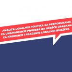 Miloš Hrkalović – Analiza lokalnih politika sa preporukama za unapređenje procesa za učešće građana za kreiranje i praćenje lokalnih budžeta